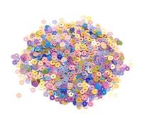 sourcing map 10000 Pcs Flat Loose Sequins 4MM Bulk Cup Sequins Paillettes Embroidery Sequins Round Spangles with Holes for Jewelry Making Crafts Sewing Makeup Nail, Rainbow Color Sequins for Crafting