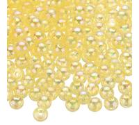 sourcing map 1000pcs Acrylic Round Beads AB Colors 6mm Loose Bubble Spacer Craft Beads with Hole for DIY Earring Bracelet Necklace Key Chains, Light Yellow AB