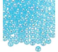 sourcing map 1000pcs Acrylic Round Beads AB Colors 6mm Loose Bubble Spacer Craft Beads with Hole for DIY Earring Bracelet Necklace Key Chains, Aquamarine AB