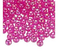 sourcing map 1000pcs Acrylic Round Beads AB Colors 6mm Loose Bubble Spacer Craft Beads with Hole for DIY Earring Bracelet Necklace Key Chains, Rose AB
