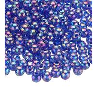 sourcing map 1000pcs Acrylic Round Beads AB Colors 6mm Loose Bubble Spacer Craft Beads with Hole for DIY Earring Bracelet Necklace Key Chains, Dark Blue AB