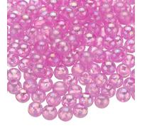 sourcing map 1000pcs Acrylic Round Beads AB Colors 6mm Loose Bubble Spacer Craft Beads with Hole for DIY Earring Bracelet Necklace Key Chains, Light Purple AB