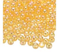 sourcing map 1000pcs Acrylic Round Beads AB Colors 6mm Loose Bubble Spacer Craft Beads with Hole for DIY Earring Bracelet Necklace Key Chains, Yellow AB