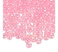 sourcing map 1000pcs Acrylic Round Beads AB Colors 6mm Loose Bubble Spacer Craft Beads with Hole for DIY Earring Bracelet Necklace Key Chains, Light Pink AB