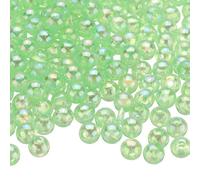 sourcing map 1000pcs Acrylic Round Beads AB Colors 6mm Loose Bubble Spacer Craft Beads with Hole for DIY Earring Bracelet Necklace Key Chains, Green AB