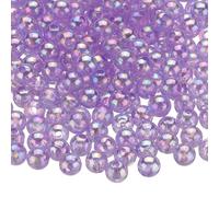 sourcing map 1000pcs Acrylic Round Beads AB Colors 6mm Loose Bubble Spacer Craft Beads with Hole for DIY Earring Bracelet Necklace Key Chains, Purple AB