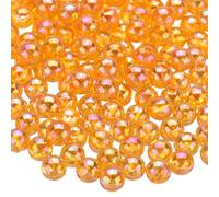 sourcing map 1000pcs Acrylic Round Beads AB Colors 6mm Loose Bubble Spacer Craft Beads with Hole for DIY Earring Bracelet Necklace Key Chains, Orange AB