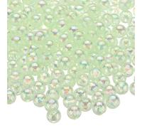 sourcing map 1000pcs Acrylic Round Beads AB Colors 6mm Loose Bubble Spacer Craft Beads with Hole for DIY Earring Bracelet Necklace Key Chains, Light Green AB