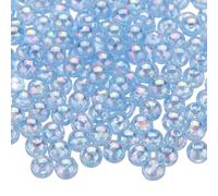 sourcing map 1000pcs Acrylic Round Beads AB Colors 6mm Loose Bubble Spacer Craft Beads with Hole for DIY Earring Bracelet Necklace Key Chains, Light Blue AB