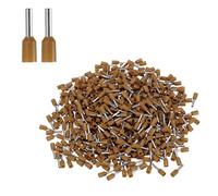 sourcing map 1000Pcs AWG16 Wire Ferrules Crimp Terminal, VE 15-08 Copper Insulated Ferrule Crimping Connectors Kit for Stranded Wire, Electric Power Industrial Control System(Brown)