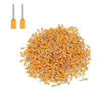 sourcing map 1000Pcs AWG20 Wire Ferrules Crimp Terminal, VE 75-10 Copper Insulated Ferrule Crimping Connectors Kit for Stranded Wire, Electric Power Industrial Control System(Orange)