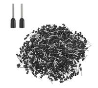 sourcing map 1000Pcs AWG20 Wire Ferrules Crimp Terminal, VE 75-10 Copper Insulated Ferrule Crimping Connectors Kit for Stranded Wire, Electric Power Industrial Control System(Black)
