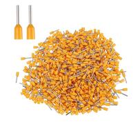 sourcing map 1000Pcs AWG22 Wire Ferrules Crimp Terminal, VE 05-8 Copper Insulated Ferrule Crimping Connectors Kit for Stranded Wire, Electric Power Industrial Control System(Orange)