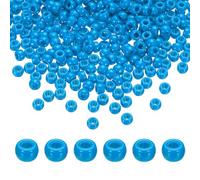 sourcing map 1000Pcs Blue Pony Beads 6x9mm Acrylic Bulk Plastic Barrel Bead for Necklace Key Chain Jewelry Making Earring Hair Braiding