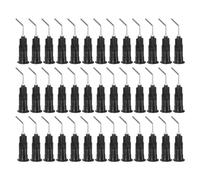 sourcing map 1000pcs Blunt Tip Dispensing Needles, 20 Gauge 45 Degrees Bent Dispensing Tips 0.4" End Angled Dispenser Needle with Luer Elbow Blunt Needle for Oil or Glue Applicator, Black