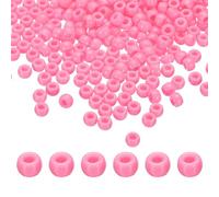 sourcing map 1000Pcs Bright Pink Pony Beads 6x9mm Acrylic Bulk Plastic Barrel Bead for Necklace Key Chain Jewelry Making Earring Hair Braiding