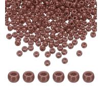 sourcing map 1000Pcs Brown Pony Beads 6x9mm Acrylic Bulk Plastic Barrel Bead for Necklace Key Chain Jewelry Making Earring Hair Braiding