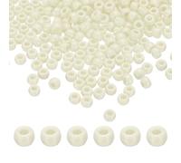 sourcing map 1000Pcs Cream Pony Beads 6x9mm Acrylic Bulk Plastic Barrel Bead for Necklace Key Chain Jewelry Making Earring Hair Braiding