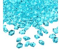 sourcing map 1000pcs Fake Ice Rocks, Dazzling Clear Resin Crushed Ice Sparkling Fake Diamonds Gem Stones for Vases Fillers Table Scatter, Theme Party Favors, Light Blue