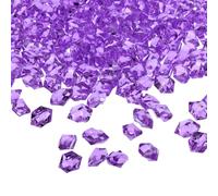 sourcing map 1000pcs Fake Ice Rocks, Dazzling Clear Resin Crushed Ice Sparkling Fake Diamonds Gem Stones for Vases Fillers Table Scatter, Theme Party Favors, Purple