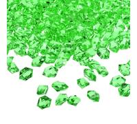 sourcing map 1000pcs Fake Ice Rocks, Dazzling Clear Resin Crushed Ice Sparkling Fake Diamonds Gem Stones for Vases Fillers Table Scatter, Theme Party Favors, Green