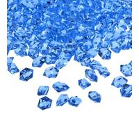 sourcing map 1000pcs Fake Ice Rocks, Dazzling Clear Resin Crushed Ice Sparkling Fake Diamonds Gem Stones for Vases Fillers Table Scatter, Theme Party Favors, Blue