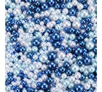 sourcing map 1000Pcs Faux Pearl for Crafting, 3-8mm No Hole ABS Round Pearls for Vase Fillers, Jewelry Making, Vase Filler, Cosmetic Boxes, DIY Parts, Table Scatter, Mixed Blue