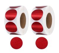 sourcing map 1000Pcs Glitters Round Stickers 1 Inch Holographic Sparkle Self-Adhesive Coding Label Waterproof Shiny Stickers for Office Shop Home Classroom Marking, Red(C-54-25)