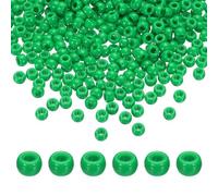 sourcing map 1000Pcs Green Pony Beads 6x9mm Acrylic Bulk Plastic Barrel Bead for Necklace Key Chain Jewelry Making Earring Hair Braiding