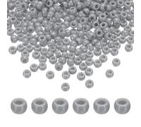 sourcing map 1000Pcs Grey Pony Beads 6x9mm Acrylic Bulk Plastic Barrel Bead for Necklace Key Chain Jewelry Making Earring Hair Braiding