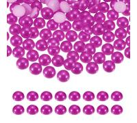 sourcing map 1000Pcs Half Pearl for Crafts, 4mm Plastic Half Flatback Imitation Pearls Cabochon Loose Beads Rhinestone for DIY Crafts Clothing Tumbler Shoes Embellishment Nail (Rose Red)