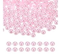 sourcing map 1000Pcs Half Pearl for Crafts, 4mm Plastic Half Flatback Imitation Pearls Cabochon Loose Beads Rhinestone for DIY Crafts Clothing Tumbler Shoes Embellishment Nail (Pink)