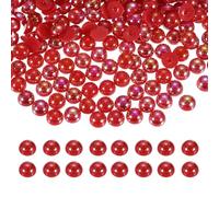 sourcing map 1000Pcs Half Pearl for Crafts, 4mm Plastic Half Flatback Imitation Pearls Cabochon Loose Beads Rhinestone for DIY Crafts Clothing Tumbler Shoes Embellishment Nail (Dark Red AB)