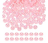 sourcing map 1000Pcs Half Pearl for Crafts, 6mm Plastic Half Flatback Imitation Pearls Cabochon Loose Beads Rhinestone for DIY Crafts Clothing Tumbler Shoes Embellishment Nail (Pink AB)