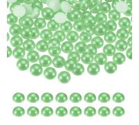 sourcing map 1000Pcs Half Pearl for Crafts, 6mm Plastic Half Flatback Imitation Pearls Cabochon Loose Beads Rhinestone for DIY Crafts Clothing Tumbler Shoes Embellishment Nail (Grass Green)