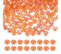 sourcing map 1000Pcs Half Pearl for Crafts, 8mm Plastic Half Flatback Imitation Pearls Cabochon Loose Beads Rhinestone for DIY Crafts Clothing Tumbler Shoes Embellishment Nail (Gold AB)