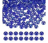sourcing map 1000Pcs Half Pearl for Crafts, 8mm Plastic Half Flatback Imitation Pearls Cabochon Loose Beads Rhinestone for DIY Crafts Clothing Tumbler Shoes Embellishment Nail (Blue AB)