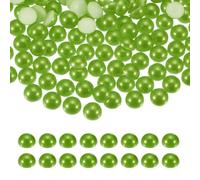 sourcing map 1000Pcs Half Pearl for Crafts, 8mm Plastic Half Flatback Imitation Pearls Cabochon Loose Beads Rhinestone for DIY Crafts Clothing Tumbler Shoes Embellishment Nail (Dark Green)