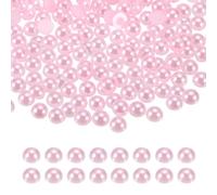 sourcing map 1000Pcs Half Pearl for Crafts, 8mm Plastic Half Flatback Imitation Pearls Cabochon Loose Beads Rhinestone for DIY Crafts Clothing Tumbler Shoes Embellishment Nail (Pink)