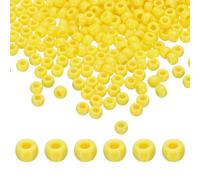 sourcing map 1000Pcs Light Yellow Pony Beads 6x9mm Acrylic Bulk Plastic Barrel Bead for Necklace Key Chain Jewelry Making Earring Hair Braiding