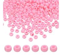 sourcing map 1000Pcs Pink Pony Beads 6x9mm Acrylic Bulk Plastic Barrel Bead for Necklace Key Chain Jewelry Making Earring Hair Braiding