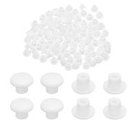 sourcing map 1000pcs Plastic Hole Plugs, 5mm (3/16 Inch) White Screw Caps Cover Snap in Locking Round Button Top Shelf Plugs for Cabinet Cupboard Bookcase License Plate Furniture