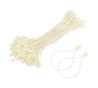 sourcing map 1000pcs Polyester Hang Tag String (170mm / 6.7") - Plastic Snap Lock Pin Loop Price Tag Fastener Hook Ties, for Gifts Luggage Label Attachment Clothing, Beige
