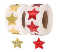 sourcing map 1000pcs Red/Gold Tone Star Stickers 1 Inch Self-Adhesive Stickers Coding Label for DIY Crafts Homework, Office, Shop, Home, Classroom Marking