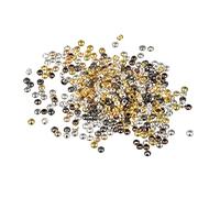 sourcing map 1000Pcs Round Crimp Beads, 2mm Crimp End Spacer Beads Tiny Stoppers for Bracelet Jewelry Making DIY, Multicolor
