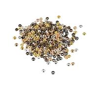 sourcing map 1000Pcs Round Crimp Beads, 3mm Crimp End Spacer Beads Tiny Stoppers for Bracelet Jewelry Making DIY, Multicolor