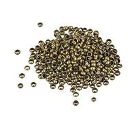 sourcing map 1000Pcs Round Crimp Beads, 3mm Crimp End Spacer Beads Tiny Stoppers for Bracelet Jewelry Making DIY, Bronze