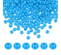 sourcing map 1000Pcs Sky Blue Pony Beads 6x9mm Acrylic Bulk Plastic Barrel Bead for Necklace Key Chain Jewelry Making Earring Hair Braiding