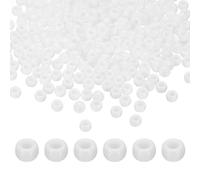 sourcing map 1000Pcs White Pony Beads 6x9mm Acrylic Bulk Plastic Barrel Bead for Necklace Key Chain Jewelry Making Earring Hair Braiding