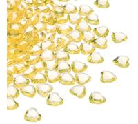 sourcing map 1000Pcs Yellow Acrylic Heart Gems, Crystals Fake Heart Gems for Vase Fillers, Valentines Decorative Heart Gems for Table Scatter, Party Wedding Arts Crafts